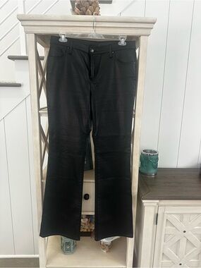 Chico’s Black Coated Boot Cut Denin Pants Size 2.5 TALL